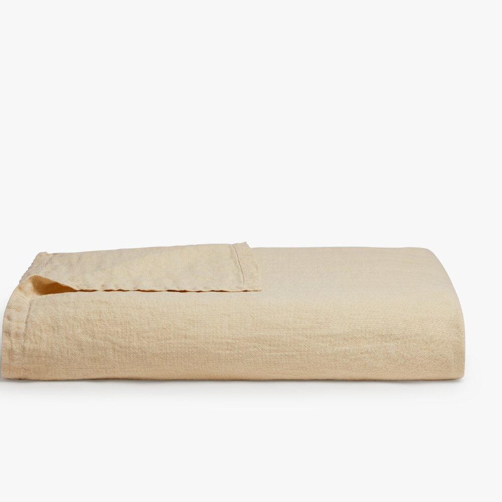Parachute Vintage Linen Bed Cover in Wheat EUC